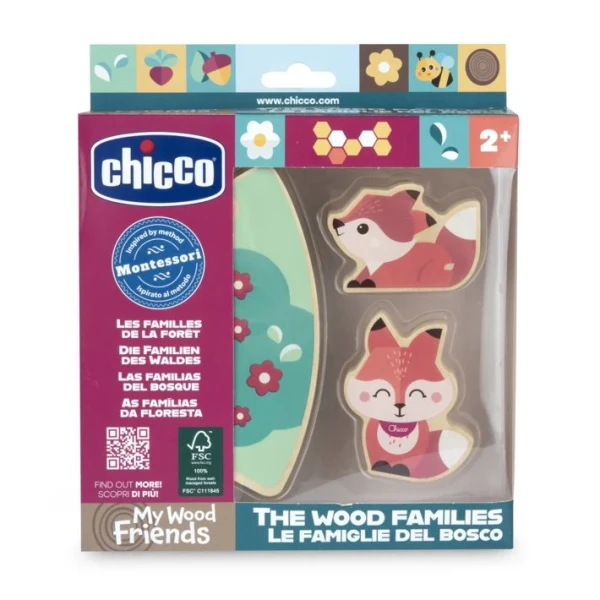 Chicco The Wood Families Conjunto em Madeira Mãe Raposa 24m+